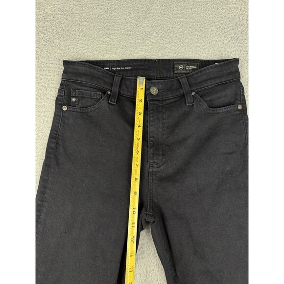 AG Adriano Goldschmied Size 27 Mari High-Rise Slim Fit Straight Leg Black Jeans - Picture 6 of 8